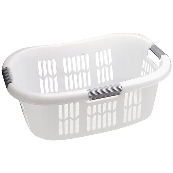 Rubbermaid HipHugger Laundry Basket, 15 bu Capacity, Plastic, White